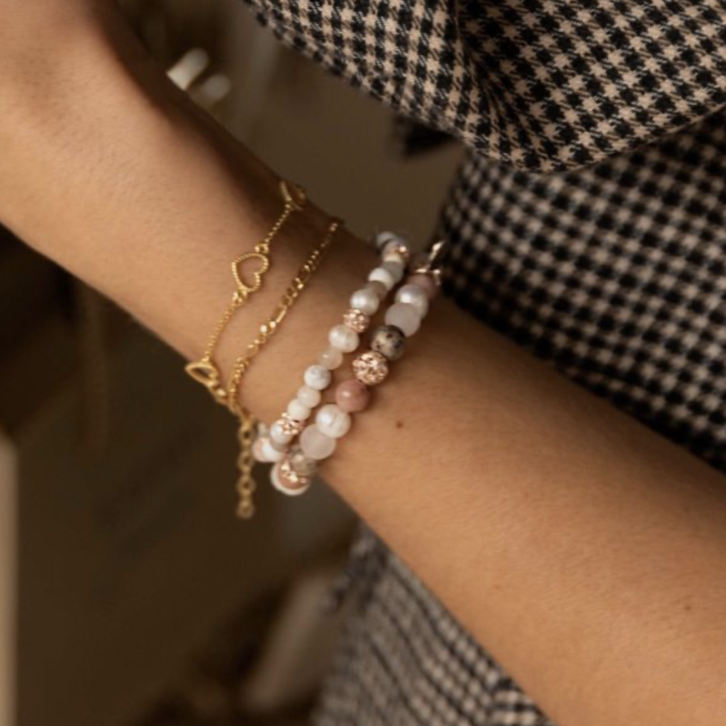 Karma Jewelry Karma jewelry armband 94165 bracelet Nova Connected hearts 925 silver gold plated 16 + 3 cm