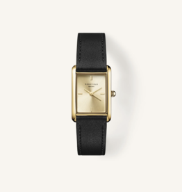 Rosefield Rosefield HCBLG-H07 Watch Heirloom Modern Champagne Dial Gold Black Dames horloge 23.5 x 30.6 mm