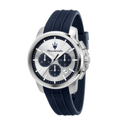 Maserati Maserati watch R8871621042 Successo chronograph Blue silver ( Blauw zilver ) 42 MM - heren horloge