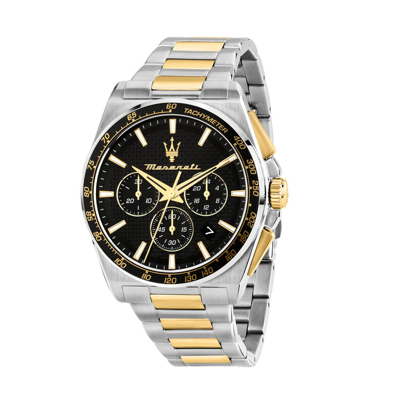 Maserati Maserati  R8873652003 Velocita chronograph watch black silver gold ( zwart zilver goud ) 43 CM heren horloge