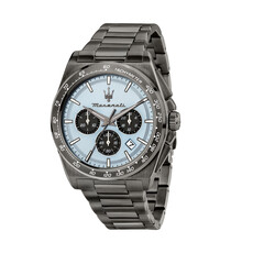 Maserati Maserati R8873652004 Velocita watch special edition chronograph light blue gun metal ( licht blauw gun metal ) 43 MM heren horloge