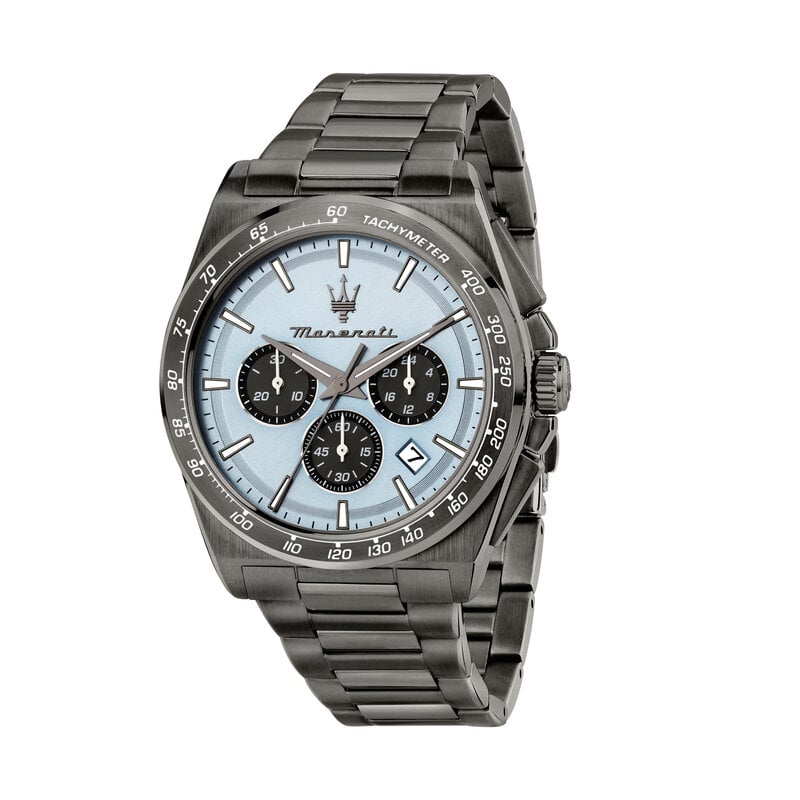 Maserati Maserati R8873652004 Velocita watch special edition chronograph light blue gun metal ( licht blauw gun metal ) 43 MM heren horloge