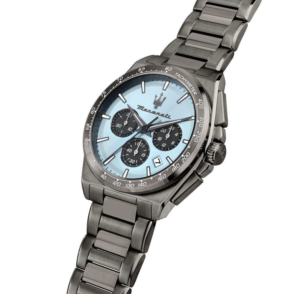 Maserati Maserati R8873652004 Velocita watch special edition chronograph light blue gun metal ( licht blauw gun metal ) 43 MM heren horloge