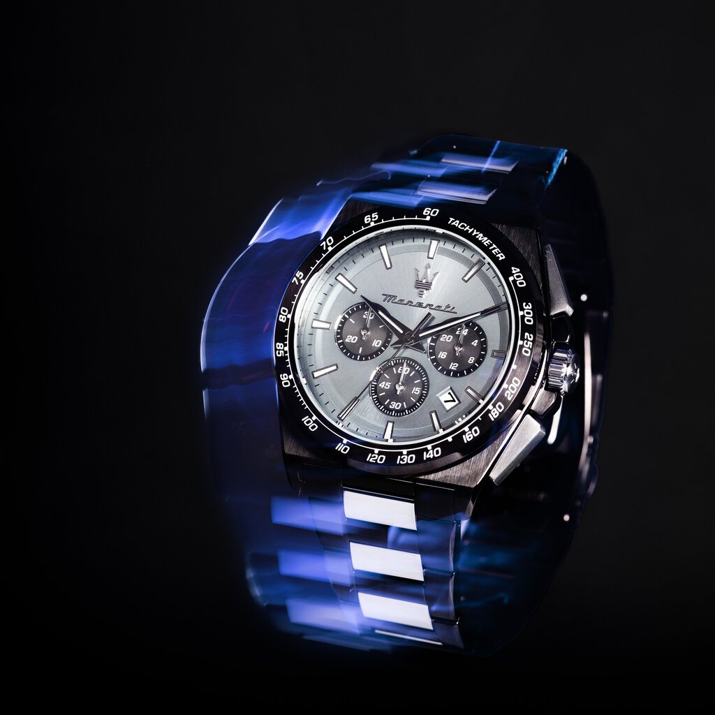 Maserati Maserati R8873652004 Velocita watch special edition chronograph light blue gun metal ( licht blauw gun metal ) 43 MM heren horloge