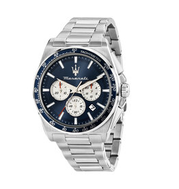 Maserati Maserati R8873652005 Velocita chronograph watch silver blue ( zilver blauw ) 43 MM heren horloge