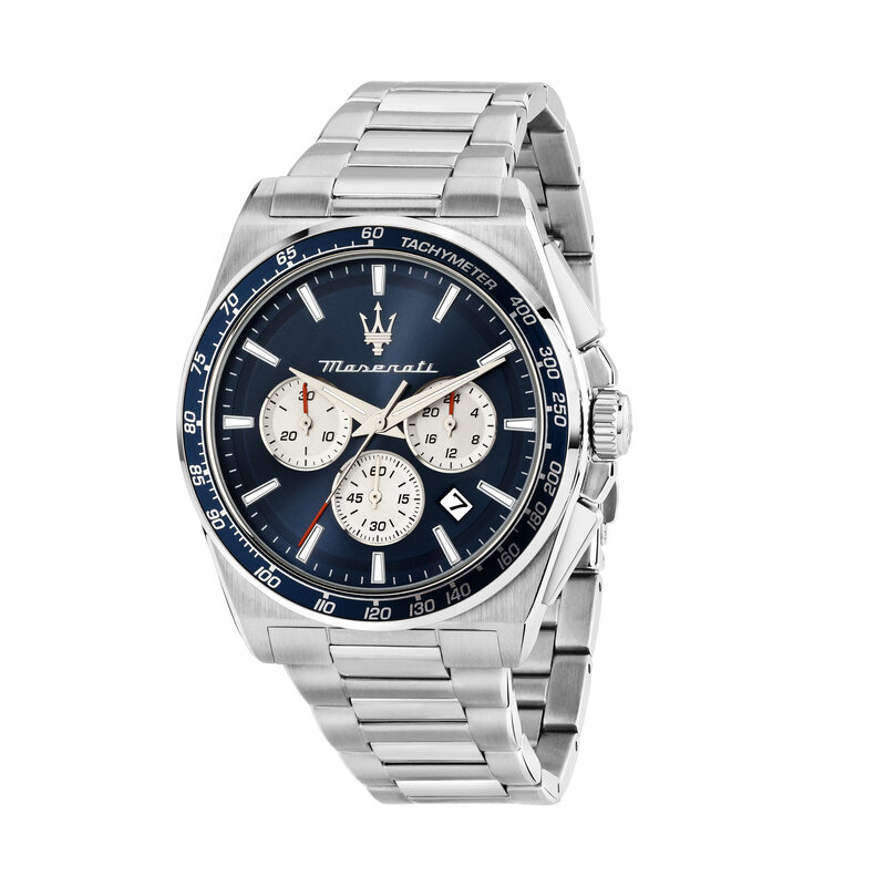 Maserati Maserati R8873652005 Velocita chronograph watch silver blue ( zilver blauw ) 43 MM heren horloge