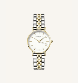 Rosefield Rosefield horloge 26SGD-269 The Small Edit White Steel Gold/silver dames horloge