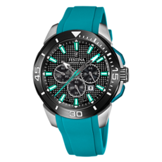 Festina Festina F20642/3 Men Watch Chrono Bike Ocean Blue Black Silver ( Oceaan blauw Zwart Zilver ) 47 MM heren horloge
