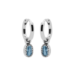 Karma Jewelry Karma Jewelry oorbellen A74S_LB Hinged hoops earrings Lauren Light blue 925 silver 18 MM