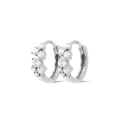 Karma Jewelry Karma Jewelry oorbellen  H604S Hinged earrings hoops Tania zirconia 925 silver 12 MM