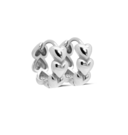 Karma Jewelry Karma Jewelry oorbellen  H511S Earrings heart hoops connected 925 silver 13 MM