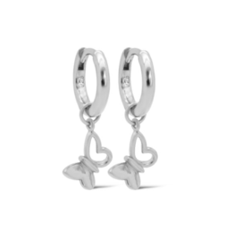 Karma Jewelry Karma Jewelry oorbellen A161S Earrings hoops Felia Butterfly 925 silver 25 MM