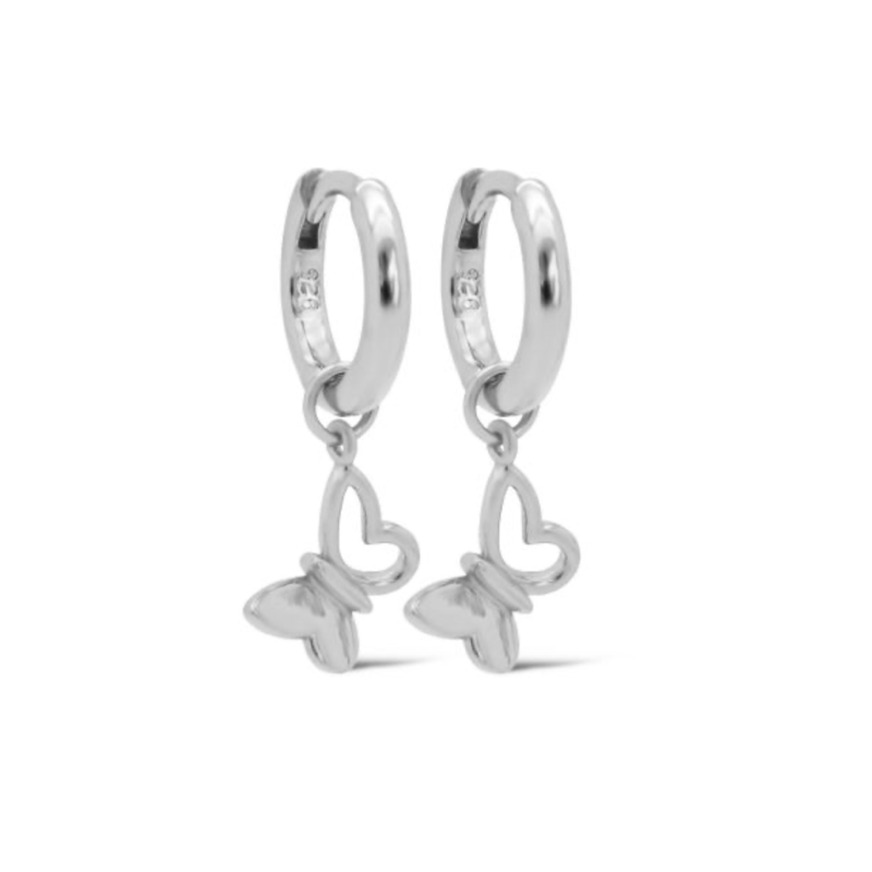 Karma Jewelry Karma Jewelry oorbellen A161S Earrings hoops Felia Butterfly 925 silver 25 MM