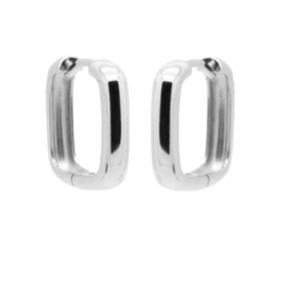 Karma Jewelry Karma Jewelry oorbellen H252_S Earrings plain square 925 silver 15 MM