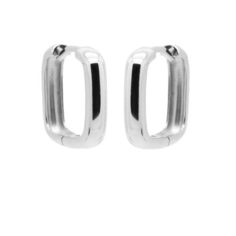 Karma Jewelry Karma Jewelry oorbellen H252_S Earrings plain square 925 silver 15 MM