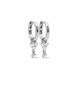 Karma Jewelry Karma Jewelry oorbellen A62S Earrings symbols flower zirconia 925 silver 22 MM