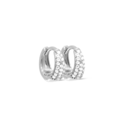 Karma Jewelry Karma jewelry Oorbellen H457S earrings Hinged hoops Mays drop 925 silver 12 MM