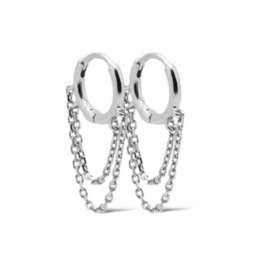 Karma Jewelry Karma Jewelry oorbellen H409S Earrings hoops chainy 925 silver 30 MM