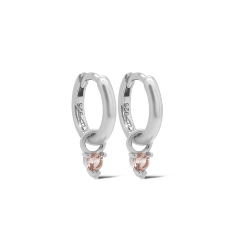 Karma Jewelry Karma Jewelry oorbellen A167_SA Earrings Hoops Maris Dot Salmon 925 silver 13 MM