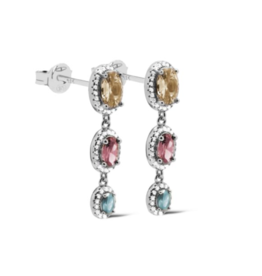 Karma Jewelry Karma Jewelry oorbellen X193S Earrings symbols XL Rosa fairy 925 Silver 30 MM