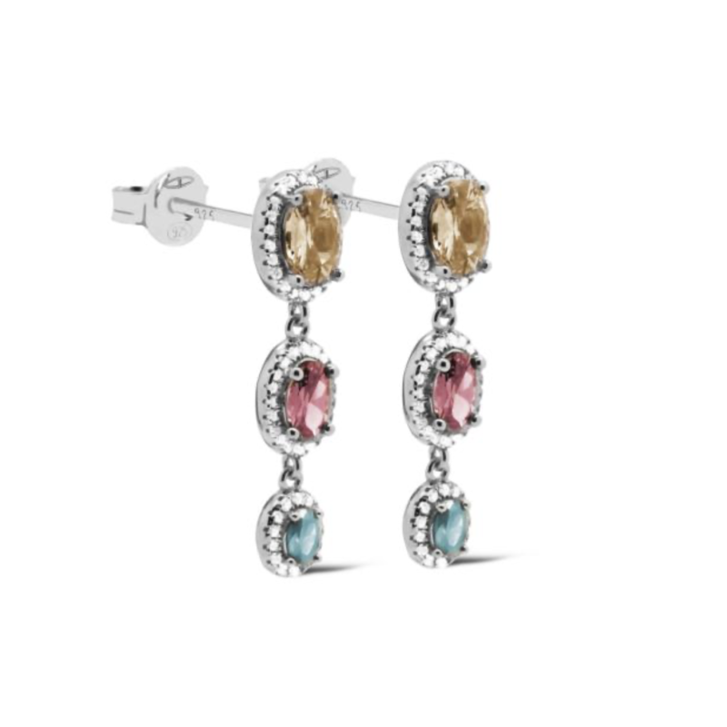 Karma Jewelry Karma Jewelry oorbellen X193S Earrings symbols XL Rosa fairy 925 Silver 30 MM