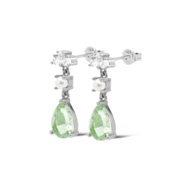 Karma Jewelry Karma Jewelry oorbellen X194S_G earrings symbols XL Devi ocean green 925 silver 23 MM