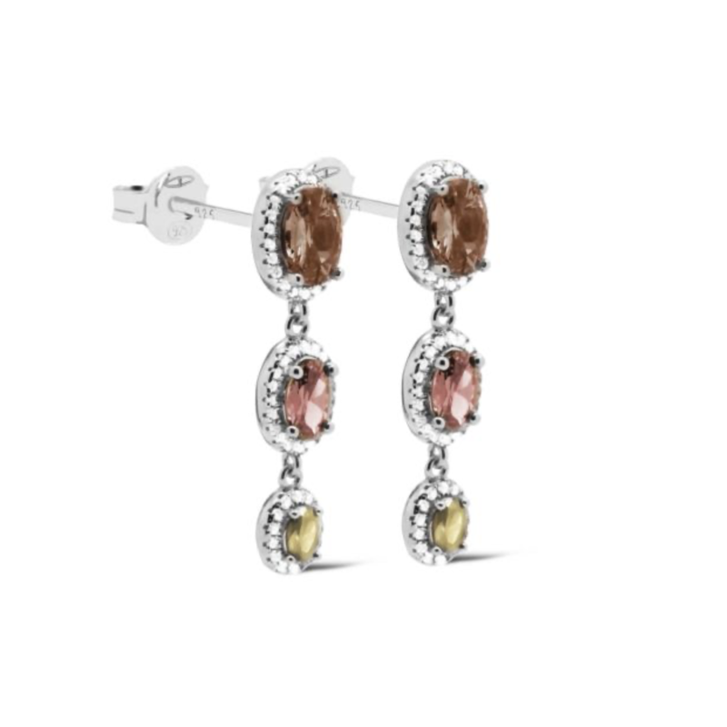 Karma Jewelry Karma Jewelry oorbellen X192S Earrings symbols XL Rosa Salmon 925 Silver 30 MM