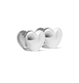 Karma Jewelry Karma Jewelry oorbellen H480S earrings hinged hoops heart 925 silver 10 MM