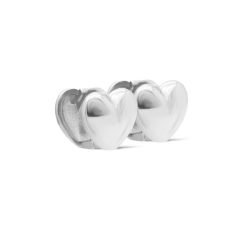 Karma Jewelry Karma Jewelry oorbellen H480S earrings hinged hoops heart 925 silver 10 MM
