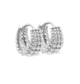 Karma Jewelry karma jewelry oorbellen H507S earrings hinged hoops lilly dots 925 silver 14 mm