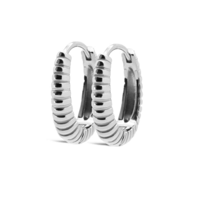 Karma Jewelry Karma Jewelry oorbellen H522S earrings hoops Diena Twist 925 silver 15 MM