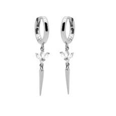 Karma Jewelry Karma Jewelry oorbellen H328S earrings Flowers in Paradise Belladonna 925 silver 34 MM
