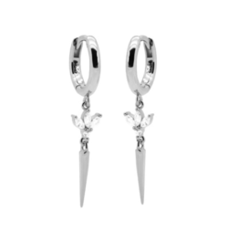 Karma Jewelry Karma Jewelry oorbellen H328S earrings Flowers in Paradise Belladonna 925 silver 34 MM
