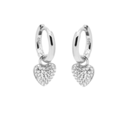 Karma Jewelry Karma Jewelry oorbellen A109S hinged hoops Coco hearts 925 Silver 18 MM