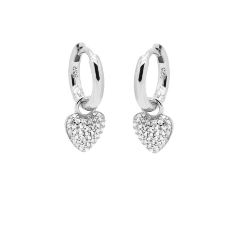 Karma Jewelry Karma Jewelry oorbellen A109S hinged hoops Coco hearts 925 Silver 18 MM