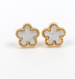 Label Deluxe Bijoux Label Deluxe B oorbellen LDLGO0075480 Earrings Flower pearl gold 10 MM