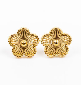 Label Deluxe Bijoux Label Deluxe B oorbellen LDLGO00075503 Earrings flower gold 15 MM