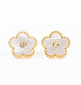 Label Deluxe Bijoux Label Deluxe B oorbellen LDLGO00075497 Earrings  flower pearls big gold 13 MM