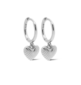 Karma Jewelry Karma Jewelry oorbellen A149S Earrings Hoops Issey ribble heart 925 silver 18 MM