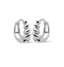 Karma Jewelry Karma Jewelry Oorbellen H582S Earrings Hoops Kisou swirl 925 silver 12 MM