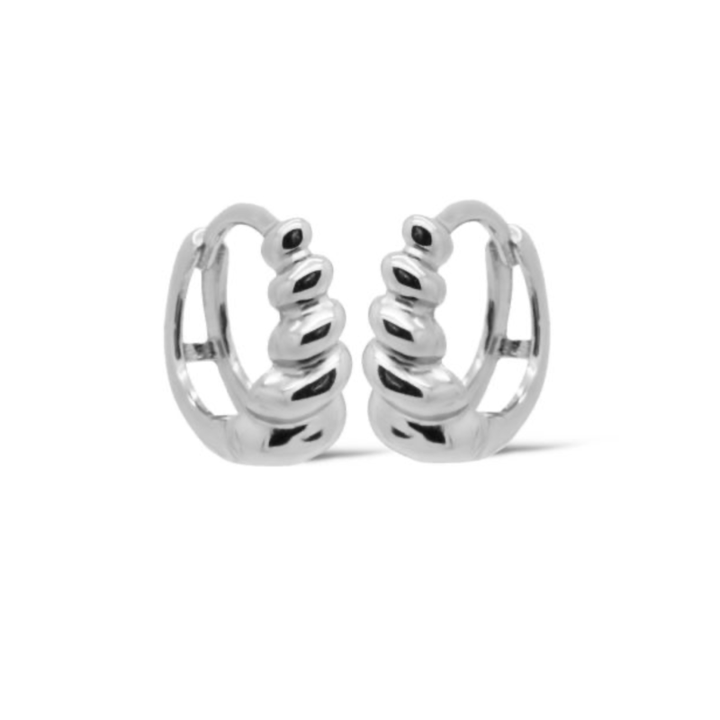 Karma Jewelry Karma Jewelry Oorbellen H582S Earrings Hoops Kisou swirl 925 silver 12 MM