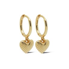 Karma Jewelry Karma Jewelry oorbellen A149G Earrings Hoops Issey ribble heart 925 silver gold plated 18 MM
