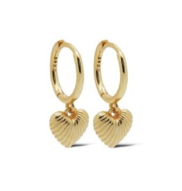 Karma Jewelry Karma Jewelry oorbellen A149G Earrings Hoops Issey ribble heart 925 silver gold plated 18 MM