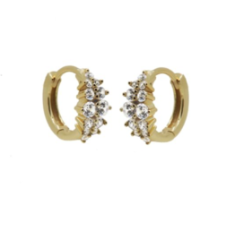 Karma Jewelry Karma Jewelry oorbellen H367GP Earrings hoops Bella Zirconia 925 silver gold plated 12 MM