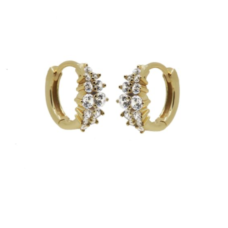 Karma Jewelry Karma Jewelry oorbellen H367GP Earrings hoops Bella Zirconia 925 silver gold plated 12 MM