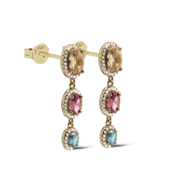 Karma Jewelry Karma Jewelry oorbellen X193GP Earrings symbols XL Rosa fairy floss 925 Silver gold plated 30 MM