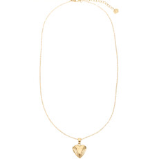 Rose & Camellia Rose & Camellia ketting 08951 Necklace Medaillon heart gold 42 CM