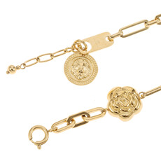 Rose & Camellia Rose & Camellia armband 12509 Bracelet big chain flower Gold 16 + 3 CM