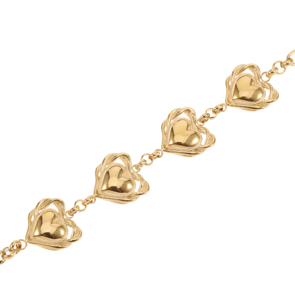 Rose & Camellia Rose & Camellia armband 13502 Bracelet Big hearts gold 16 + 3 CM