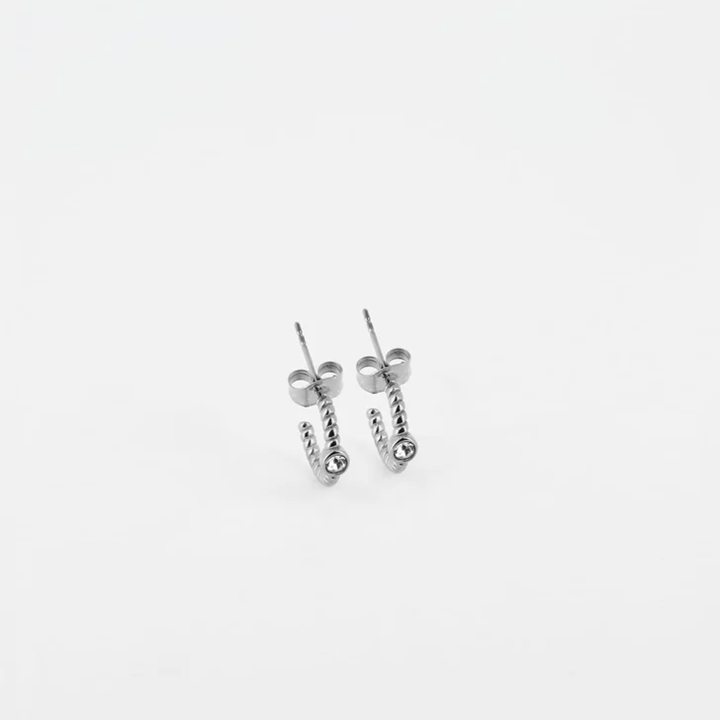Zag Bijoux ZAG Bijoux SEC15332-00WHT oorbellen zilver 25 MM